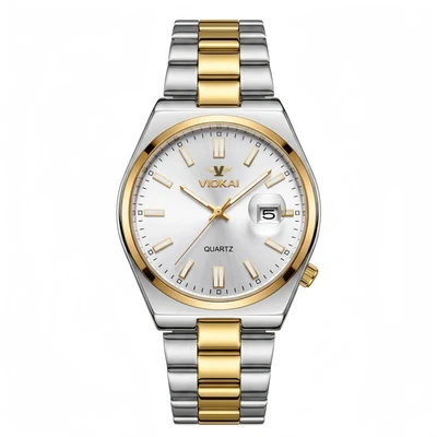 Two-tone case with white dial