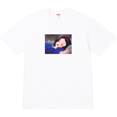 Supreme fw24 snow white printing pattern easiest for match short sleeve american trendy t-shirt men and women same style white
