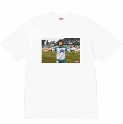 Supreme ss24 maradona no drug character tee round neck jersey short-sleeved american trendy t-shirt for men and women white