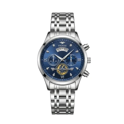 White shell blue dial