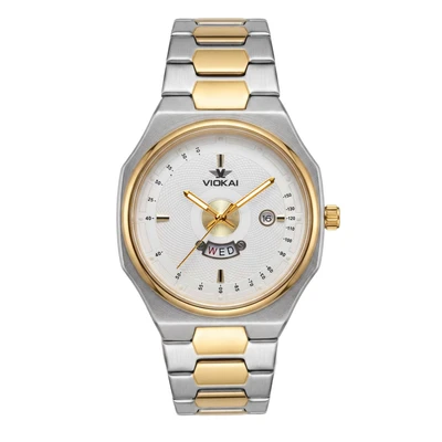 Model A, two-tone case with gold and white dial