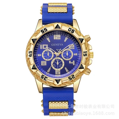Gold shell blue surface blue ribbon