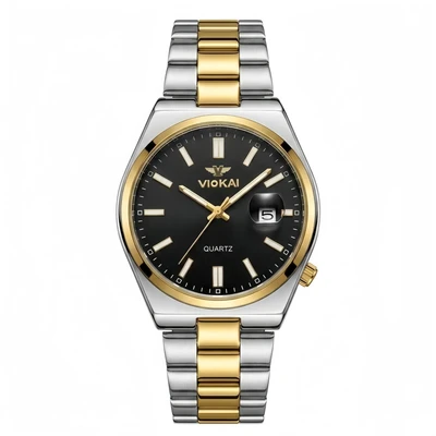 Two-tone case with black dial