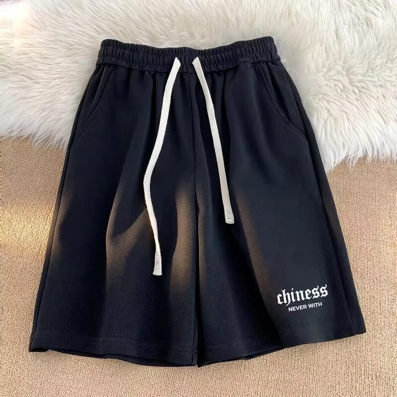 Carefully Selected Waffle Shorts for Men, Knee-Length Hong Kong Style Foam Print Niche Casual Mid-Length Pants, American Basketball Large Size Five Points