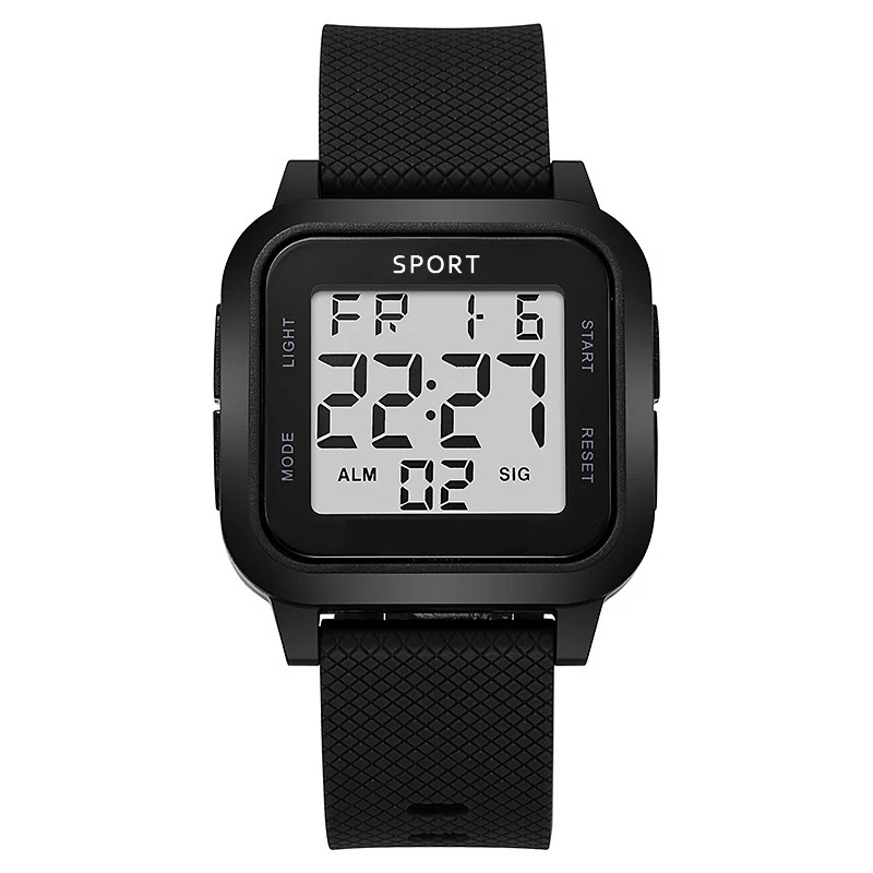 Personalized Multifunctional Outdoor Sports Electronic Watch for Male Middle and High School Students Sports Waterproof Fashion Luminous Alarm Clock
