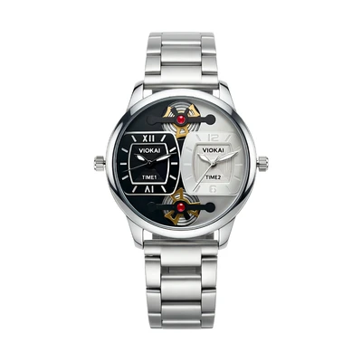 Square black and white dial + white strap