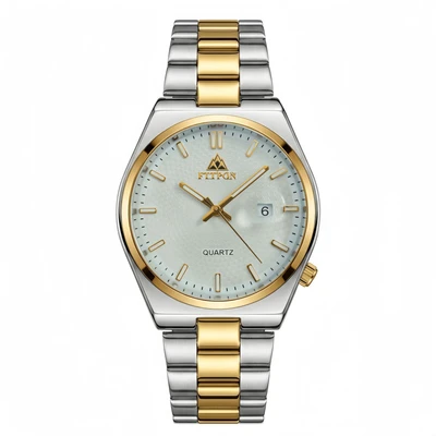 Golden dial with white markings