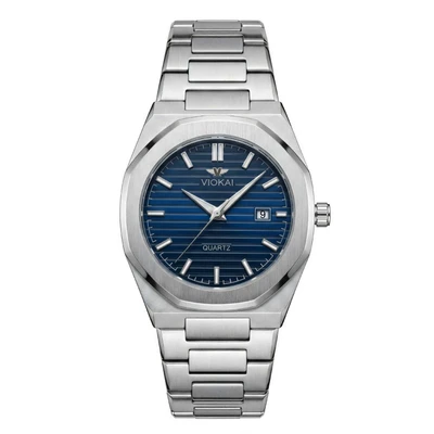 Silver-white blue dial