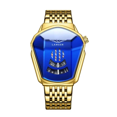 Steel belt gold shell blue surface
