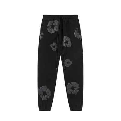 Trousers black gray print