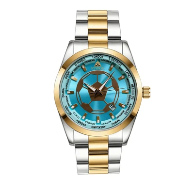 Two-tone case with sky blue dial