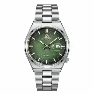 Silver-white gradient green dial
