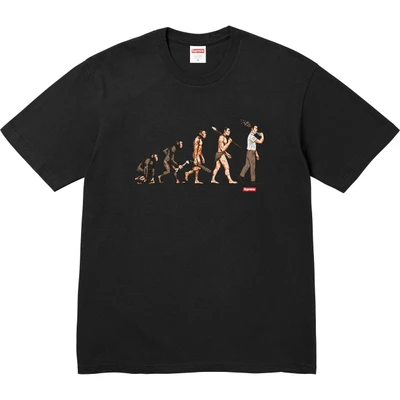 Supreme ss26 evolution pattern printing short sleeve t-shirt men and women same style black