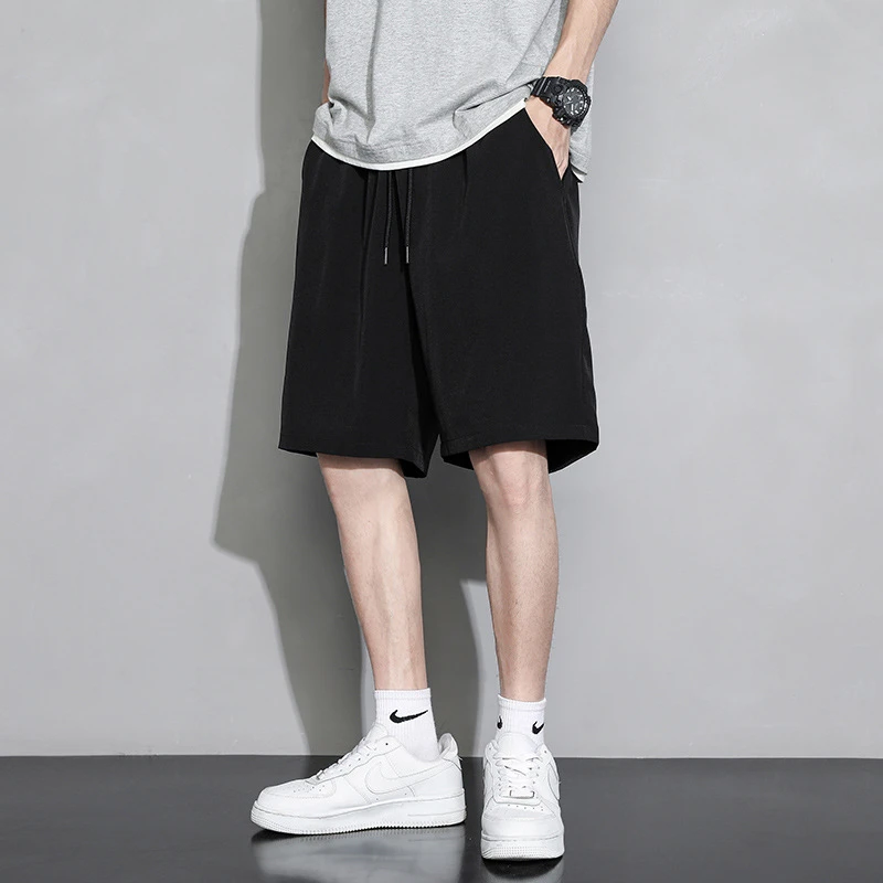 Men's Ice Silk Shorts, Boys' Summer 2026 Sports Trendy Brand Casual Men's Summer Thin Quick-Dry Beach Pants