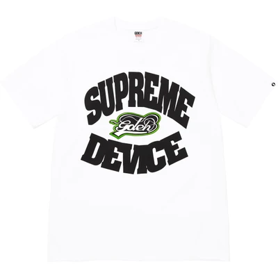 Supreme goodenough joint model chest logo printing plaid short-sleeved t-shirt for men and women white