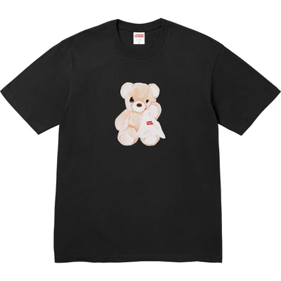 Supreme ss25bearprinting graphic crew neck t-shirt for men and women, black