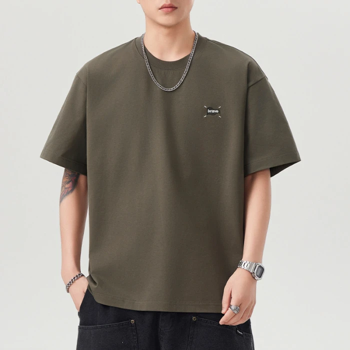 240g Heavy Casual Short-sleeved T-shirt Men's 2025 Summer New Cool Quick-drying Base Shirt Multicolor Loose T-shirt