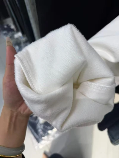Cotton white plus velvet