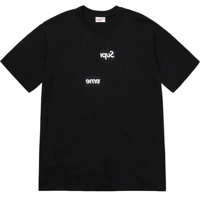 Joint model fw18 wrong slotpatchwork logo american trendy t-shirt, same couple model for men and women, black