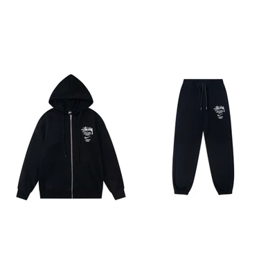 8910 Black Suit [Embroidered and Fleece-Lined]