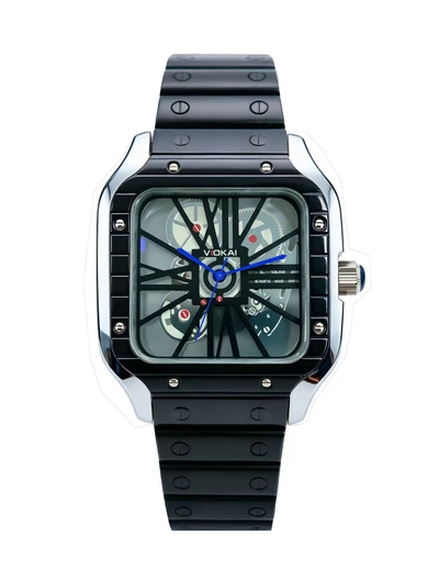 Black case, black dial