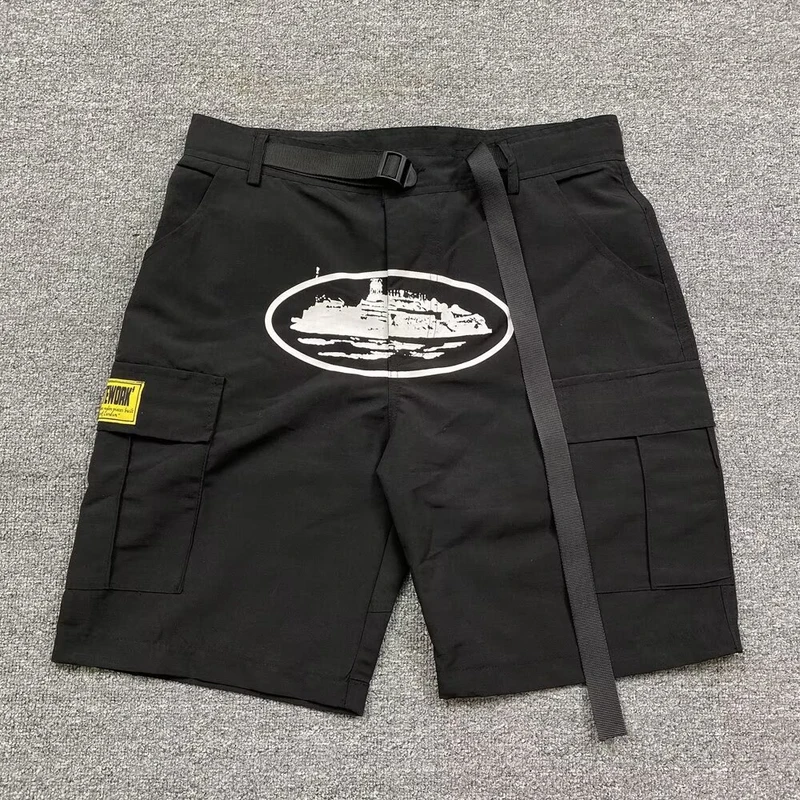 High Street Trendy Brand Ins Hip-Hop Street Casual Shorts Men's Summer American Retro Multi-Flap Pocket Pants Side Button Cargo Shorts