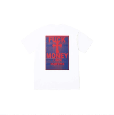 Supreme fw24 back letter cross printing short sleeve t-shirt white