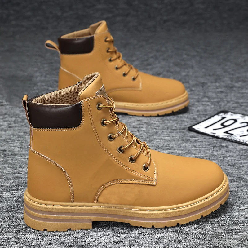 Martin Boots Men's Winter 2024 New Men's Shoes British Style Vintage Rhubarb Boots Men's High-top Casual Board Shoes for Men