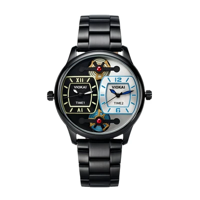 Square black and blue dial + black strap