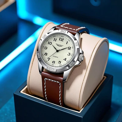 [men's watch brown leather]