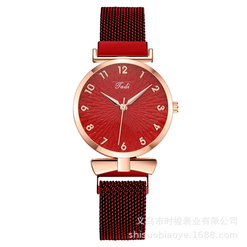 2022 Cross-border Foreign Trade Explosions Women's Watch Women's Watch Digital Sunflower Bow Milan Band Watch Quartz Watch
