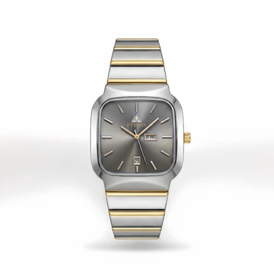 Two-tone gray-blue dial