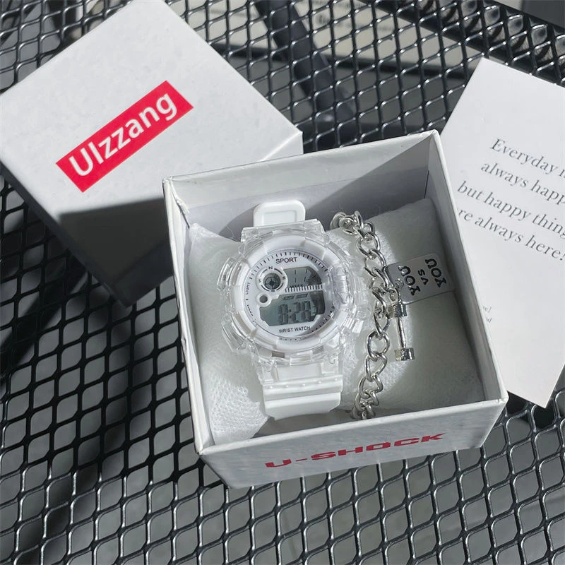 Unicorn watch female student junior high school student glacier white girl ins high-looking sports electronic watch