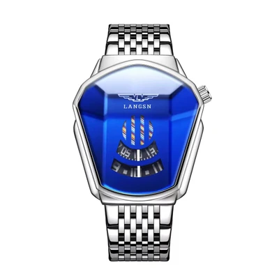Steel belt silver shell blue surface