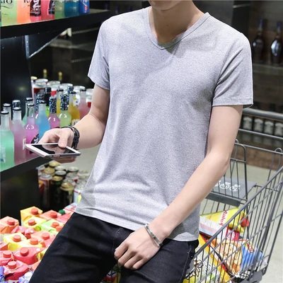 Gray V-neck