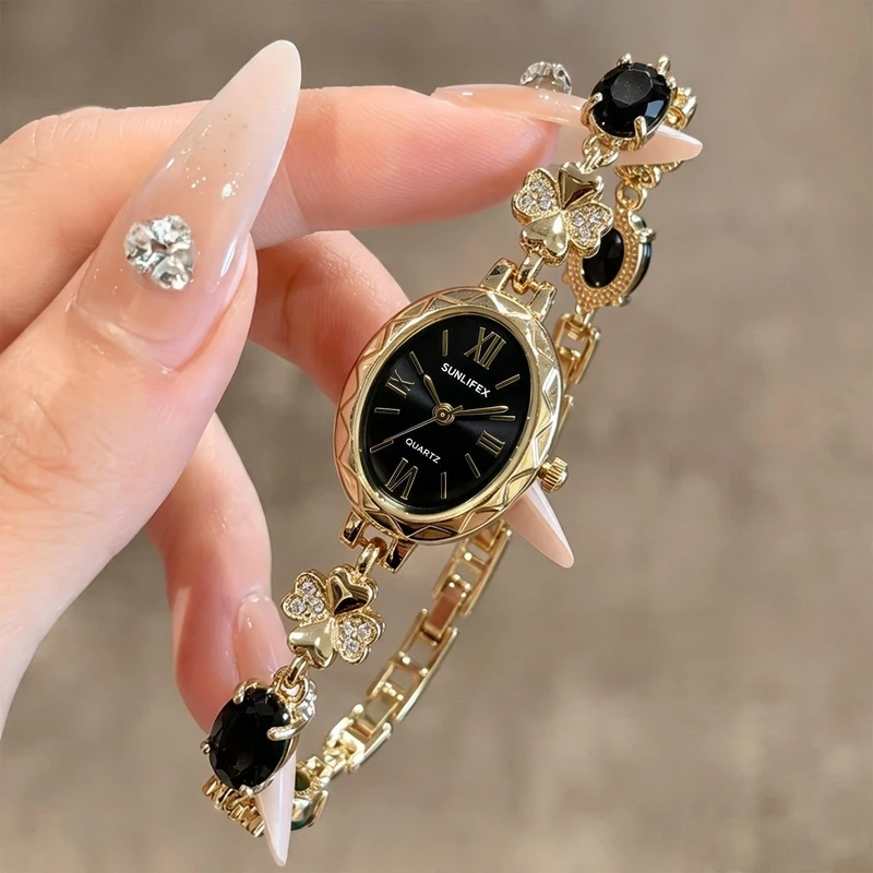 Bracelet watch, niche women's quartz watch, diamond series, popular in foreign trade, fashionable and versatile women's wristwatch, direct sales from the manufacturer