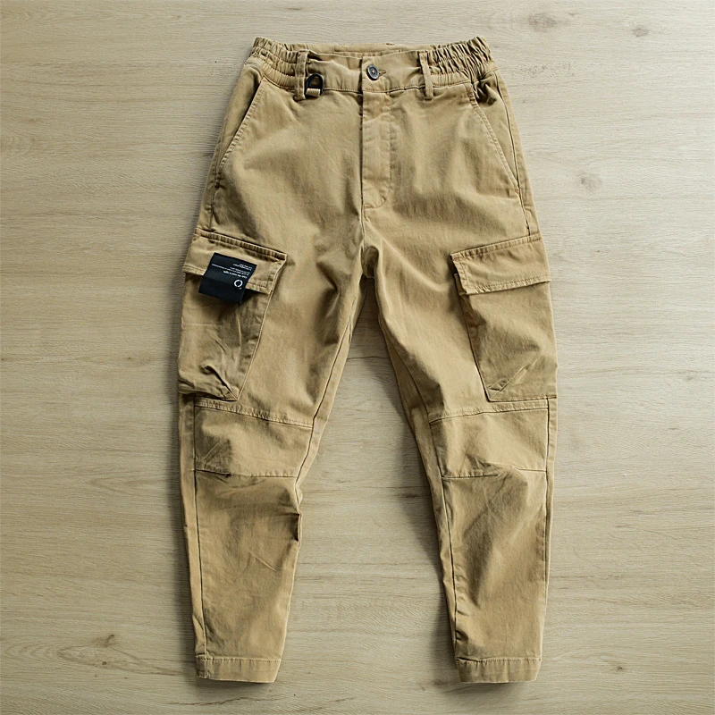 Multi-pocket overalls men's spring and autumn new Japanese fashion brand loose casual men's pants youth work pants a generation of hair