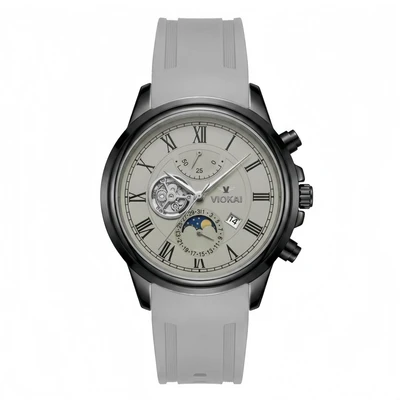 Black case, gray dial