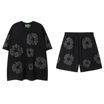 Short sleeve suit black and gray