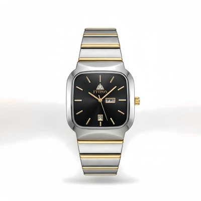 Gold-tone black dial