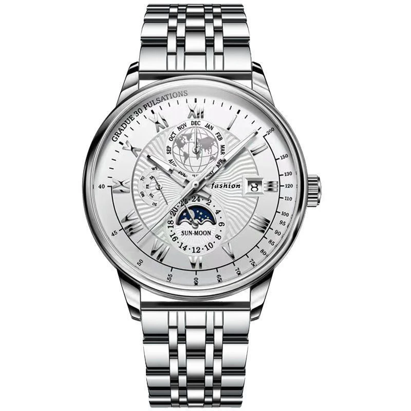 2026 New Waterproof Luminous Calendar Men's Watch Ultra-Thin Quartz Watch Tiktok Aliexpress Hot-Selling Dropshipping