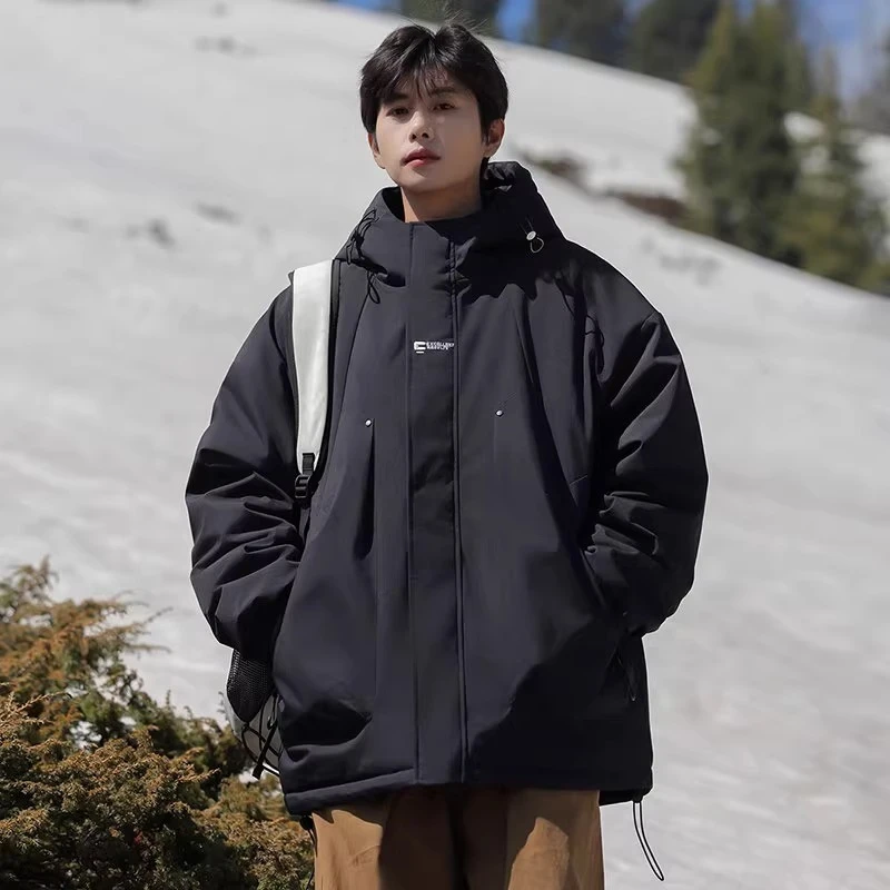 Thickened Cotton-Padded Jacket for Men, Autumn and Winter 2026 New Style, Loose Trendy Brand Cotton Coat with Hood for Men