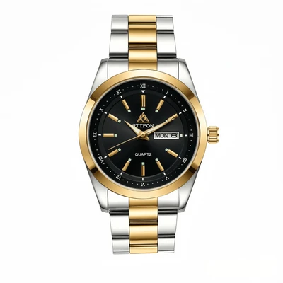 Gold-tone black dial