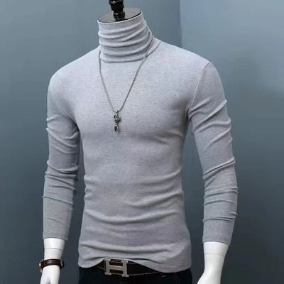 light gray full high collar