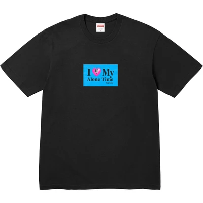 Supreme ss26 classic fashionheartletter printing casual short sleeve t-shirt men and women same style black
