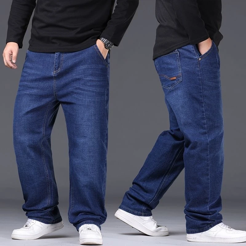 Maixin fat men's jeans men's elastic straight plus size pants fat loose plus fat men's pants wholesale