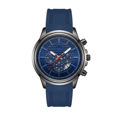 Gunmetal case blue dial