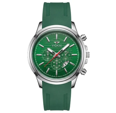 White shell green dial