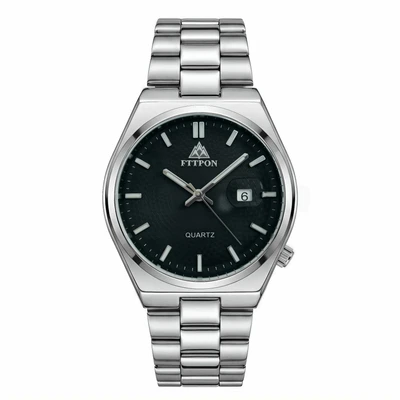 Silver-white black dial