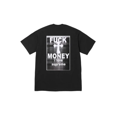 Supreme fw24 back letter cross printing short sleeve t-shirt black